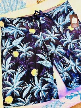 Hurley Blue Tropical Palm Swim Shorts